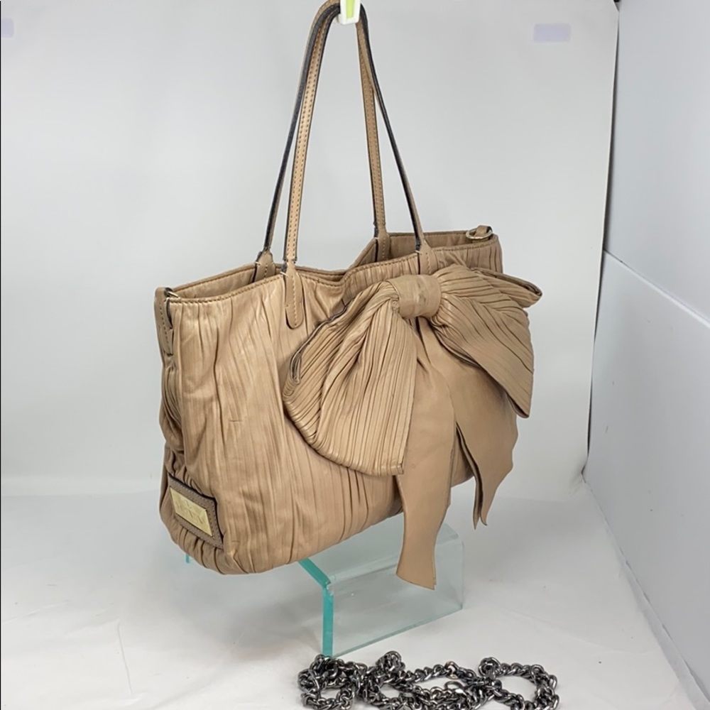 Valentino Garavani Large Nude Bow Leather Tote Bag